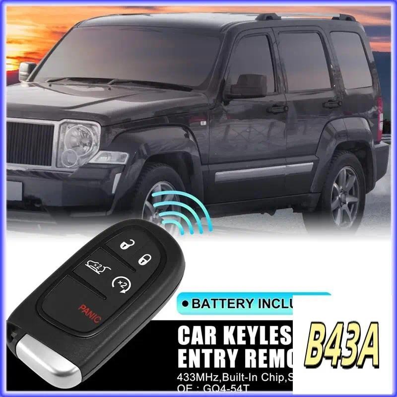 Sp-Car Key Fob Keyless Entry Remote GQ4-54T 433Mhz ID4A Chip Cho Jeep Cherokee 2014-2020 5 Nút 68141