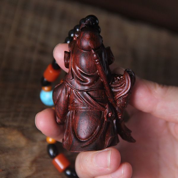 Tay cầm gỗ đàn hương đỏ Guan Yu Guan Erye20260403