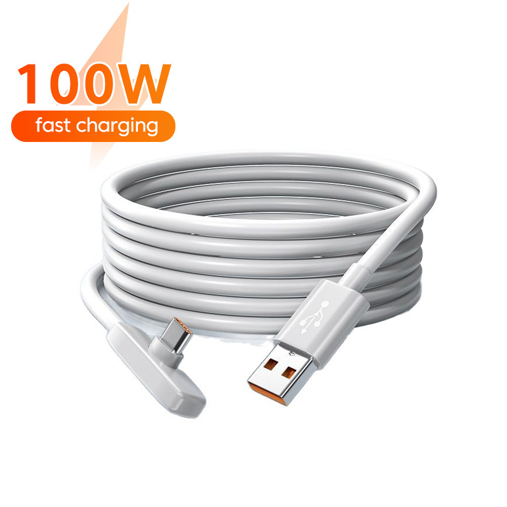 Elough 100W 3A Sạc Nhanh USB A Đến 90 Độ Khuỷu Tay Loại C Cáp Dữ Liệu Cho Điện Thoại Android Type-C 