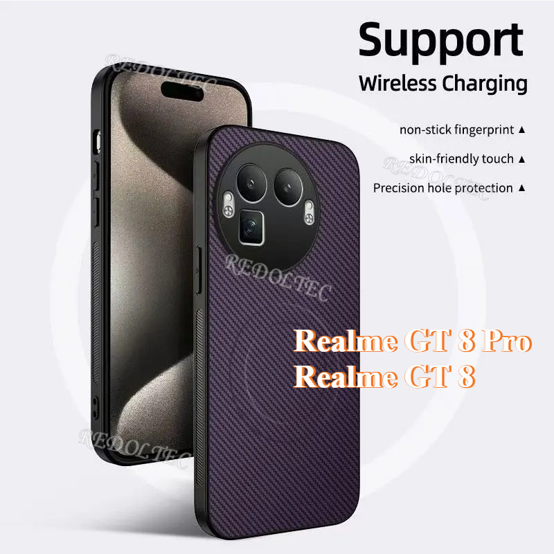Realme GT 8 Pro GT8 Da Chống Sốc Họa Tiết Sợi Carbon Vỏ Từ Tính Realme GT8 Pro GT8Pro Vỏ Điện Thoại 