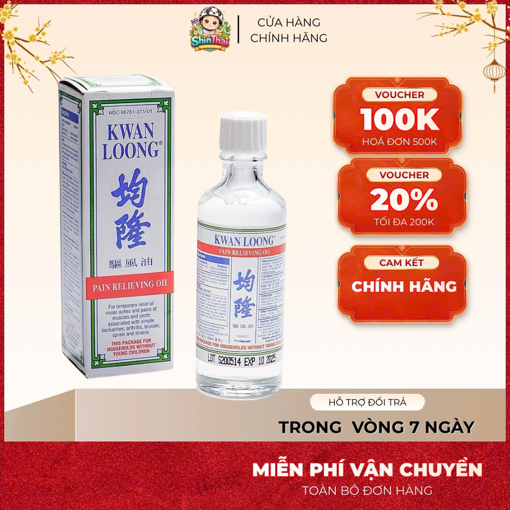 Dầu Nước Trắng Kwan Loong Medicated Oil Singapore 57ml