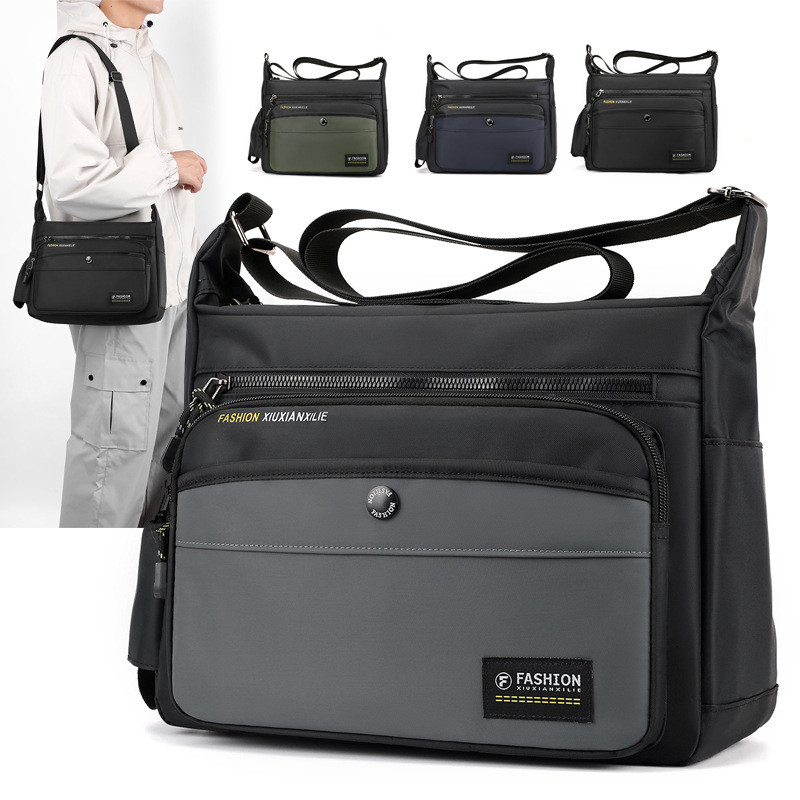 Simple Large-Capacity Crossbody Bag Casual Oxford Cloth Business Crossbody Bag Bag Multi-Layer Cashi