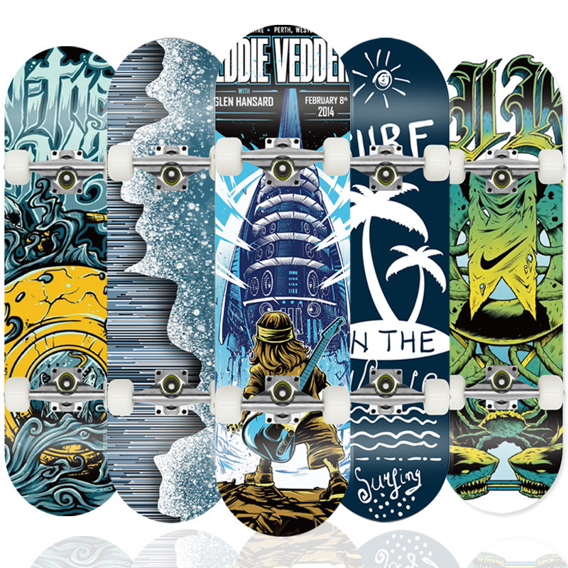 Ván Trượt Maple Double-Rocked Four-Wheel Skateboard Bàn Chải Hành Động Đường Phố Ván Trượt Người Lớn