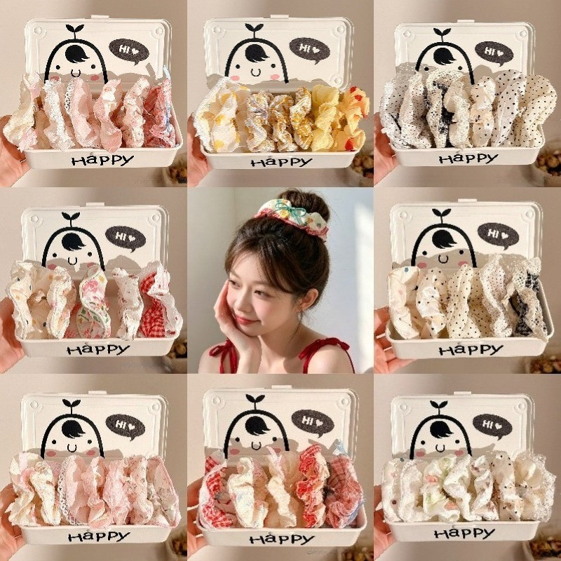 Scrunchie ruột lớn thời trang Hàn Quốc - Bộ 10 cái