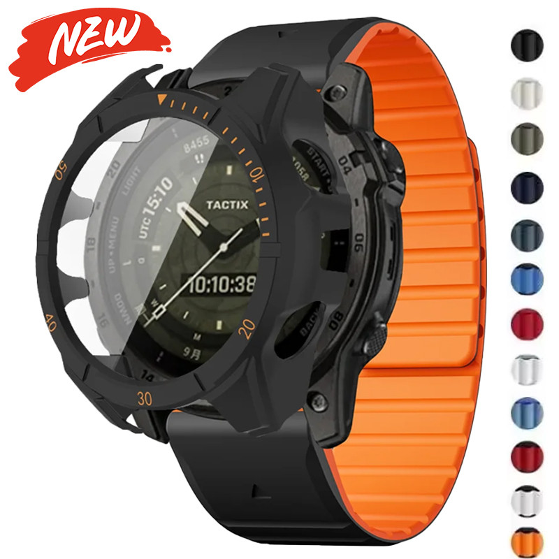 Ốp lưng PC + dây đeo silicon tương thích cho vòng đeo tay Garmin fenix8 AMOLED 47mm 51mm cho phụ kiệ