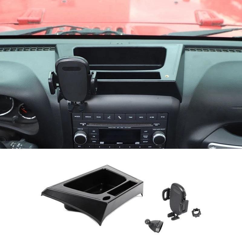 Gắn Điện Thoại Cho Xe Jeep Wrangler JK 2012-2017, Giá Đỡ Điện Thoại Nhiều Gắn Dash Khay Hộp Bảo Quản