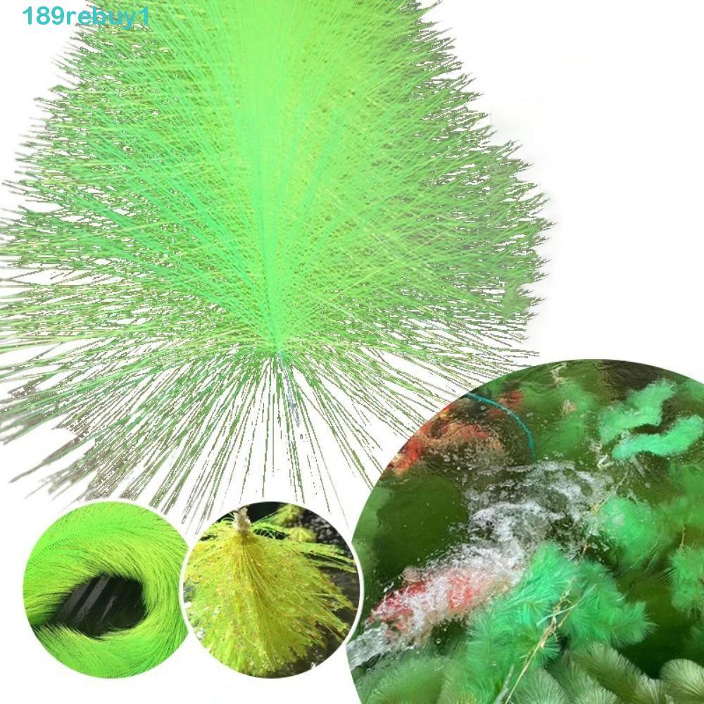 REBUY1 Bàn chải nuôi cá, Cỏ ấp cá Koi 60 / 100cm linh hoạt, Cỏ giống cá xanh Tắt tiếng Cá vàng nở cỏ
