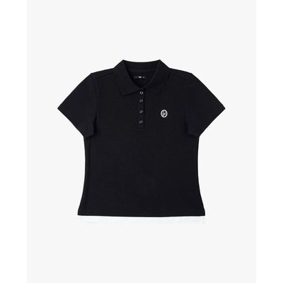 LEE - Áo polo nữ cổ bẻ tay ngắn phối viền_LWT012128207647-K11000