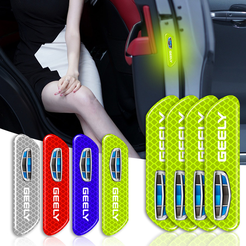 4 Miếng Dán Cửa Ô Tô Cảnh Báo An Toàn Dấu Phản Quang Cho Geely Coolray Atlas / Atlas Pro Tugella Mon