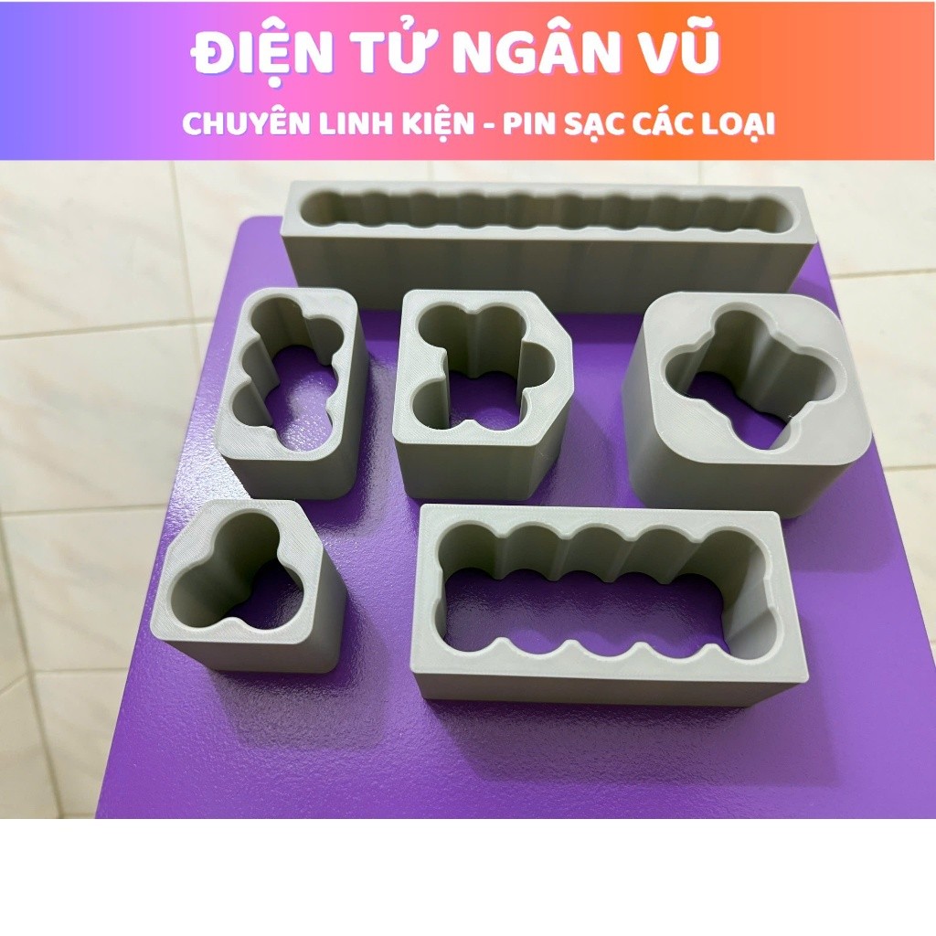 Bộ combo 6 Khuôn đóng pin 18650 Gồm : 1s10P , 2s5P, 3s1P, 5S1P vuong, Hitachi 12V, nation 12V