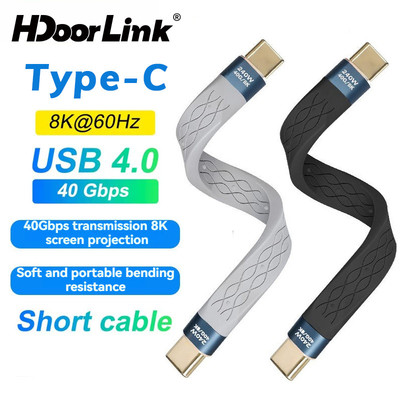Cáp ngắn HdoorLink Type C 240W USB4 40Gbps Truyền dữ liệu Cáp sạc USB C 8K cho máy tính xách tay