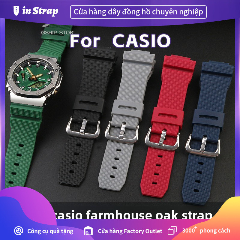 Áp dụng cho dây đeo thay thế Casio G-SHOCK GM-2100 GA-2100 GM-5600 16mm, dây đeo đồng hồ bằng nhựa b