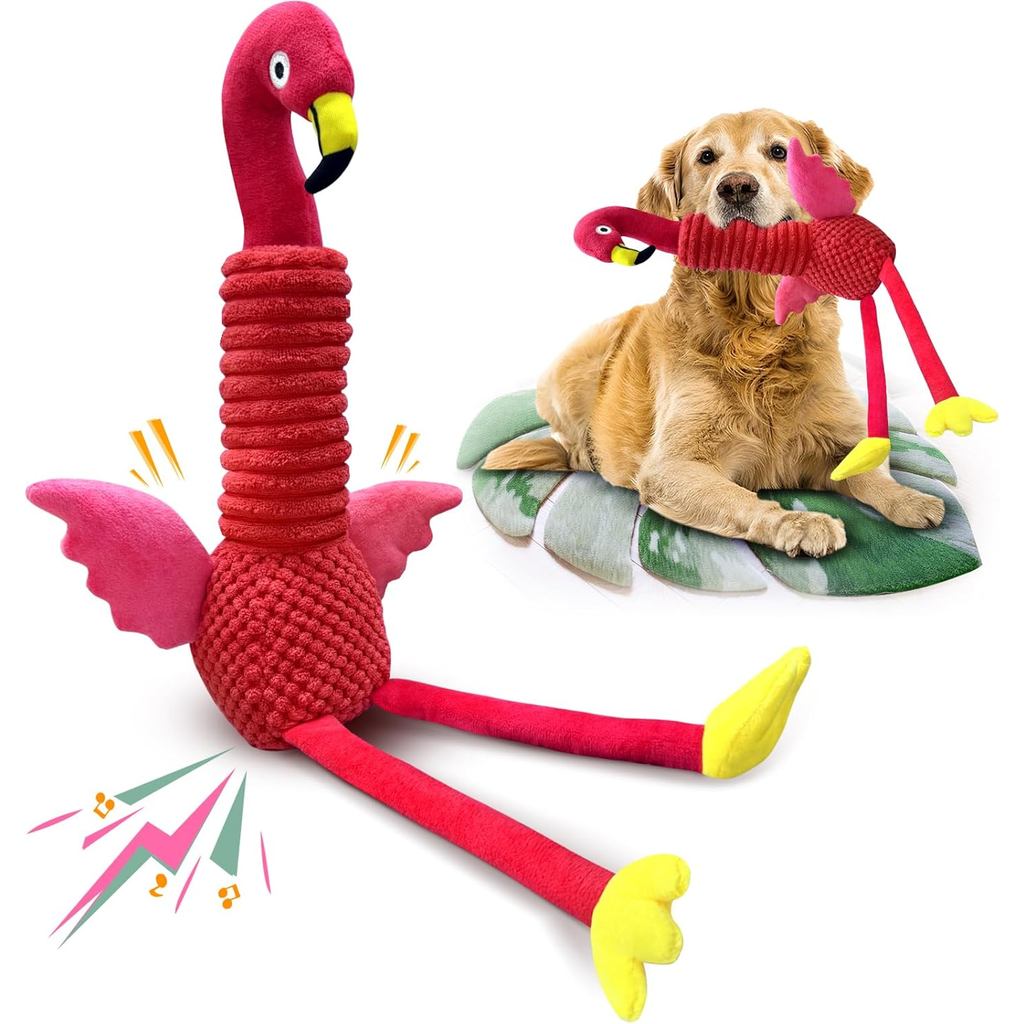 Đồ chơi cho chó kêu lớn: Đồ chơi cho chó có vải mềm cho chó LargeDogs -Tough Interactive Tug of War 