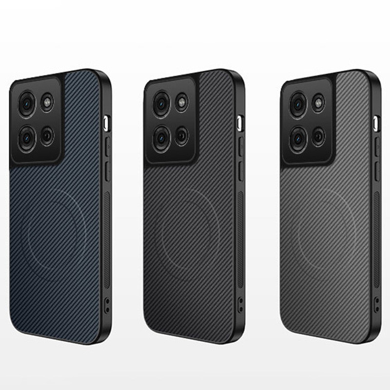 Dành Cho Motorola Moto G75 Ốp Lưng Bằng Sợi Carbon Da PU Ốp Lưng Chống Sốc