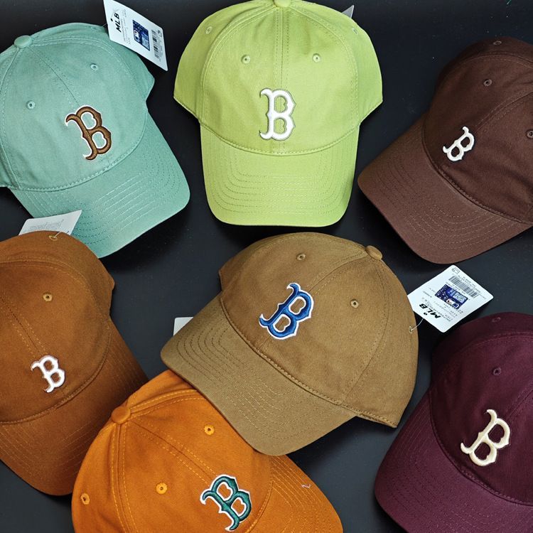 MLB Mũ Nữ Mềm Top Tiêu Chuẩn Lớn B Tiêu Chuẩn Boston Đỏ Sox Mũ Bóng Chày CP66 Cặp Đôi Mũ Che Nắng Cặ