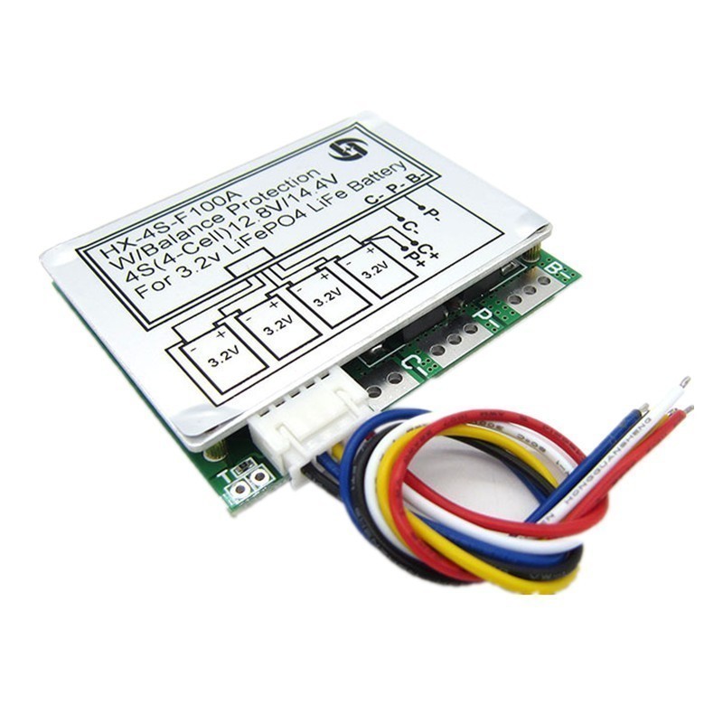 Mạch Bảo Vệ BMS Cho Pin Sắt LiFePO4 3.2V 4S 100A (HX-4S-F100A) - Hệ 4 Cell Nối Tiếp