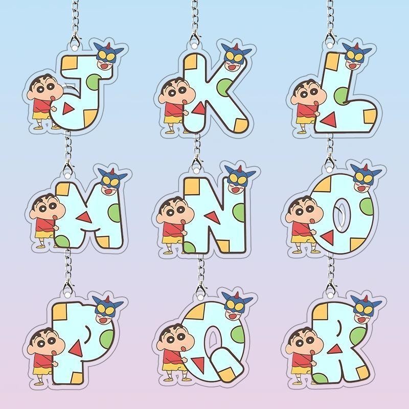 Móc khóa Crayon Shin chan, móc khoá chữ Cushin chất liệu acrylic trong suốt