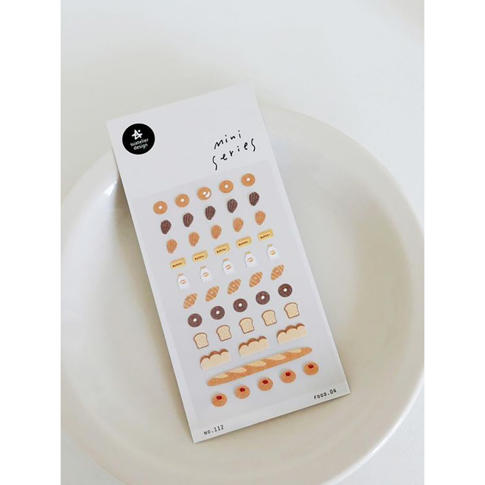 Hàn Quốc Suatelier Flat Sticker Sổ tay Chất liệu trang trí Sonia Mini Nail Sticker Thực phẩm Thể dục