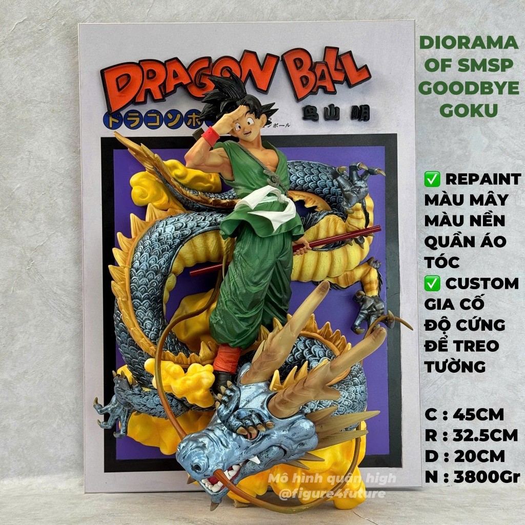 (Repaint) Mô hình tranh Goku treo tường - goku smsp goodbye base jacksdo F1 - Mô hình Goku cao 45cm