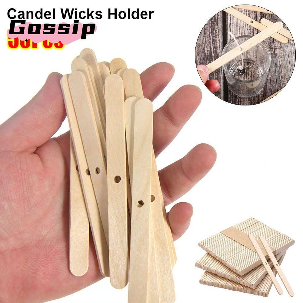 GOSSIP 50 Cái Dụng cụ làm Candel, Giá đỡ bấc Candel 114mm bằng gỗ, Thiết bị định tâm DIY Phụ kiện Ca