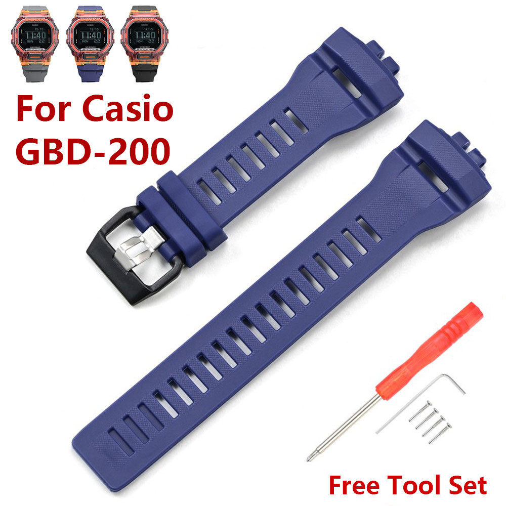 Dây đeo đồng hồ cao su bằng nhựa cho Casio G-SQUAD GBD-200-1 / 2 / 9 GBD-200RD GBD-200 Series Dây đe
