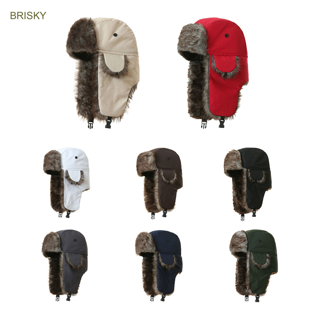 Nam Mùa Đông Bẫy Aviator Trooper Earflap Lei Feng Hat Ấm Nga Chống Thấm Nước Mũ Trượt Tuyết Máy Bay 