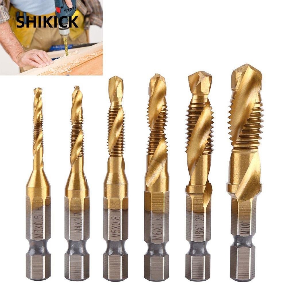 SHIKICK Hex Shank Tap Drill Bits Máy Vít Thread Bit HSS Shank Tap Drill Bits