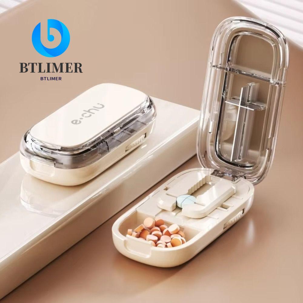 BTLIMER Quartering Pill Divider, Divider Organizer Thuốc Viên Thuốc Hộp Bảo Quản, Bộ Chia Thuốc Chốn