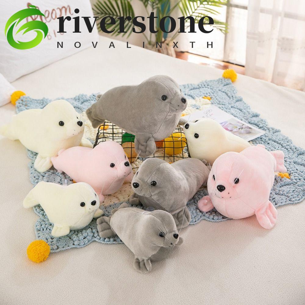 RIVERSTONE Seal Búp bê sang trọng, Gối động vật Fluffy Seal Đồ chơi nhồi bông sang trọng, Lông thú t