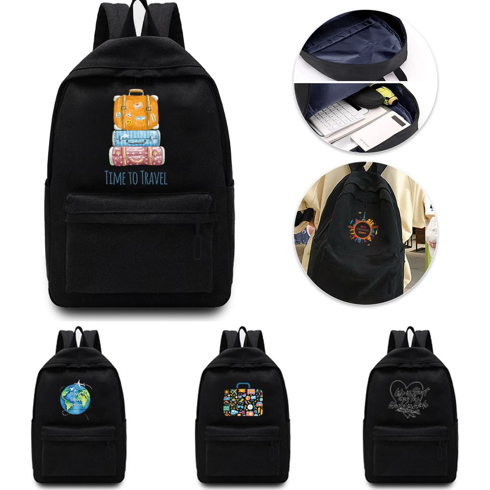 Student backpack Casual In stock Large capacity double-shoulder backpack Lightweight small shopping 