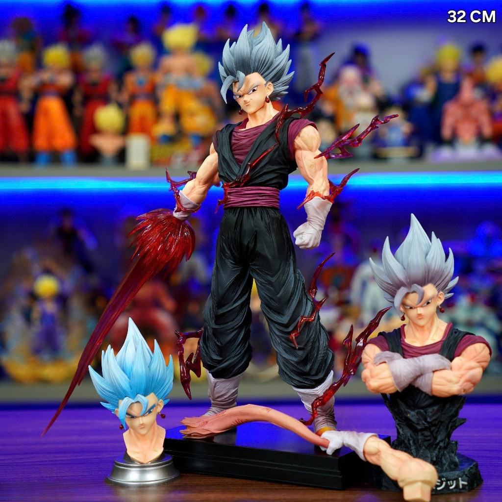 Mô hình Vegito HB JT Studio cao 38cm+ LK Studio 32cm 3 đầu+ 2 thân thay thế - tặng kèm chibi