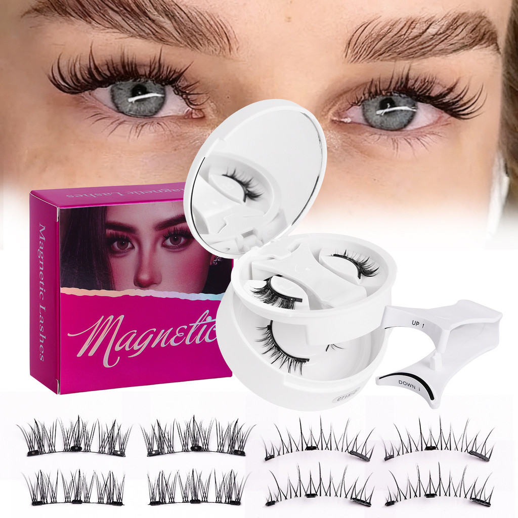 mi giả gân trong mi giả tự nhiên Amazon Bán Chạy Lông Mi Giả Từ Tính Tất Cả Trong Một Hộp 3D 3D Châu