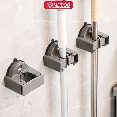 MEIDOO Giá đỡ cây lau nhà cốc hút, hấp phụ mạnh, treo tường để chứa cây lau nhà và chổi