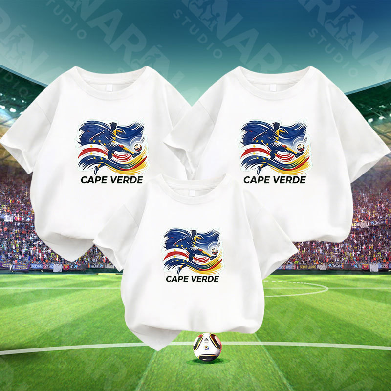 & COD RINASTUDIO 2026 Bộ sưu tập World Cup dành cho gia đình bóng đá Bộ áo thun ngắn tay cổ tròn Cot