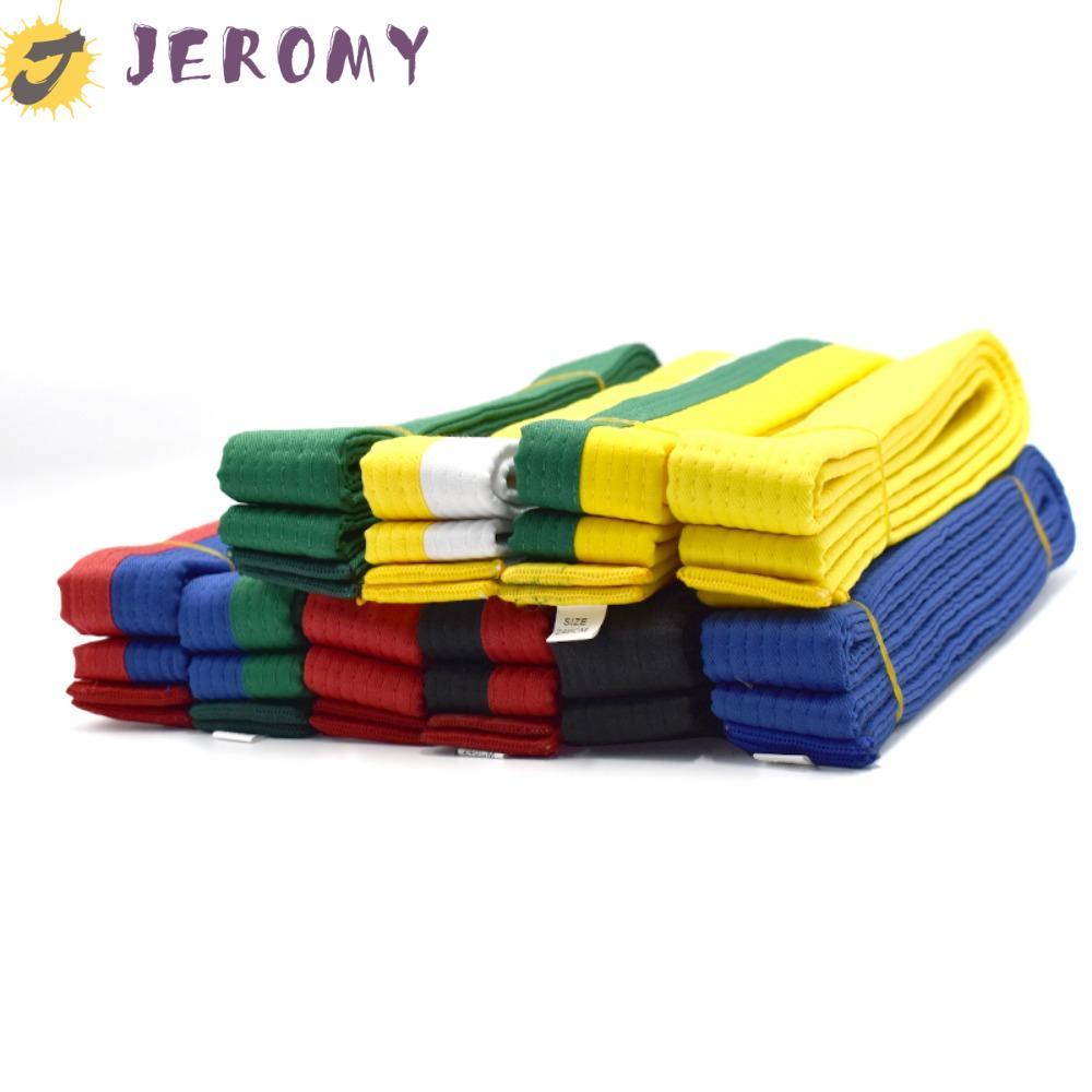 Dây đai Taekwondo JEROMY, Đen / Đỏ / Xanh / Vàng Cotton sudo Jiu jitsu Băng tiêu chuẩn, Dây đai xếp 