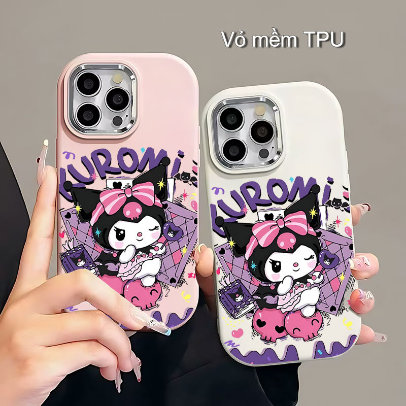 Ốp Lưng OPPO Kuromi Bài Bạc Tím A53/A54/A55/A60/A74/A79/A38 TPU Soft Shell chống ngã