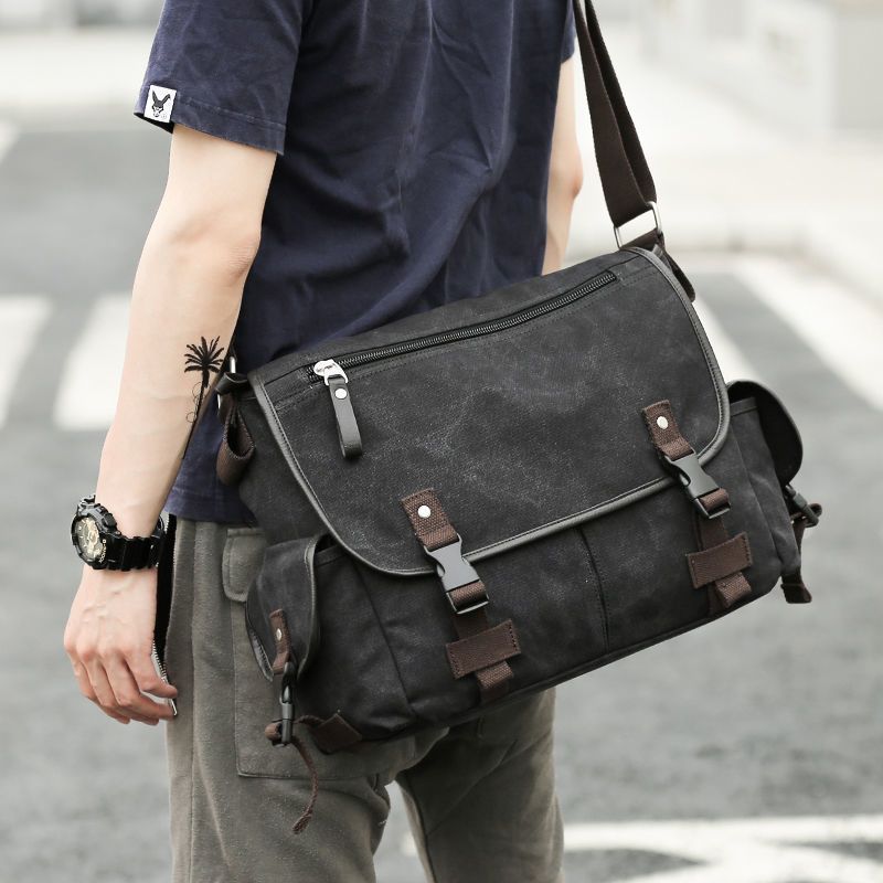 Authentic vintage electrician canvas messenger bag, shoulder crossbody bag, tool bag, casual travel 