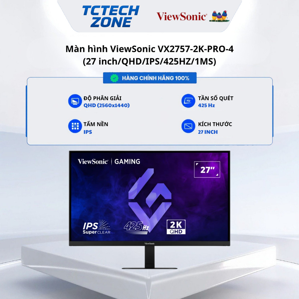Màn hình chơi game Viewsonic 27inch  VX2757-2K-PRO-4 2K, QHD, 425Hz Chính Hãng 100%