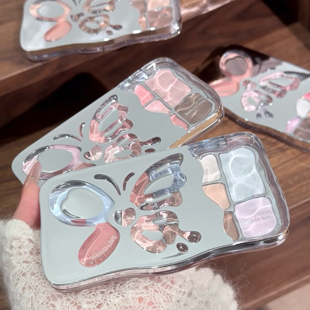 [HOLD LIVE] Bảng Phấn Mắt Má Kèm Tạo Khối 12 Màu 4in1 Hold Live Mist Butterfly Shadow Hồng Lạnh HL79