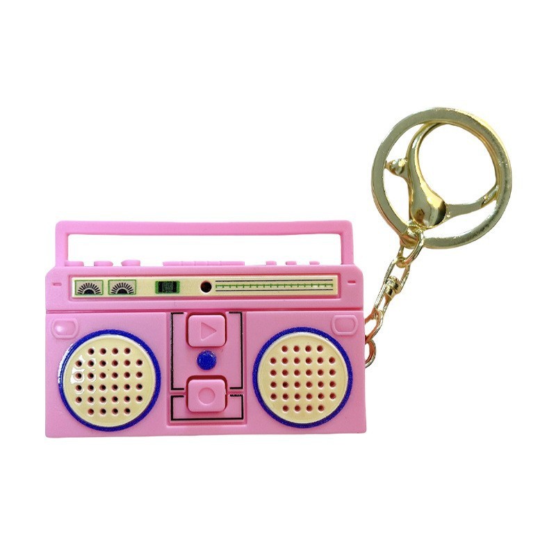 Retro Cũ Đầu Ghi Móc Khóa Đồ Chơi Mini Bằng Giọng Nói Móc Khóa Túi Mặt Dây Chuyền Quà Tặng Nhỏ 4.13
