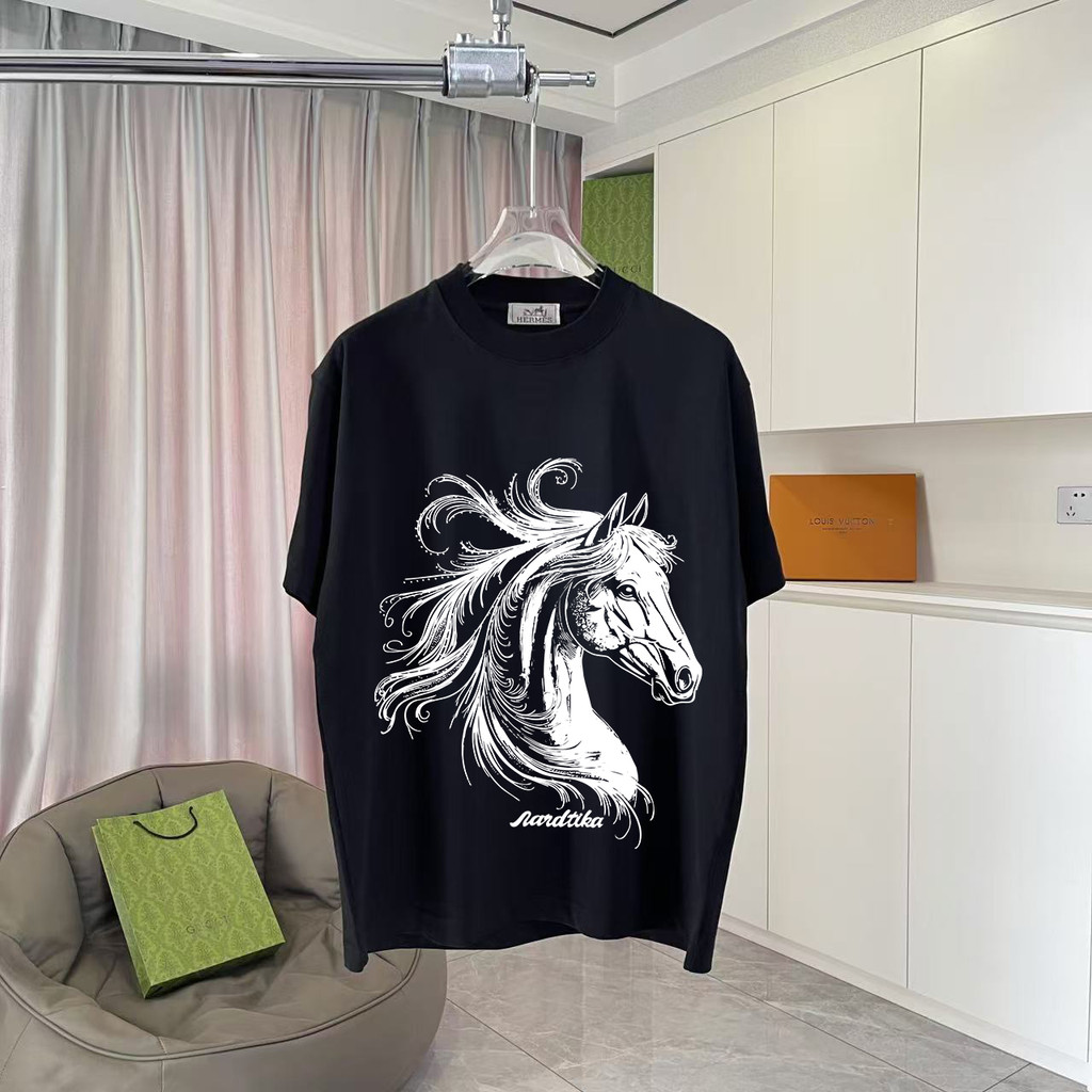 Hermes & Hermes2026 - Áo Thun Ngắn Tay Nam Nữ Mới, 100% Cotton Cao Cấp, Thích Hợp Mùa Thu Và Hoạt Độ