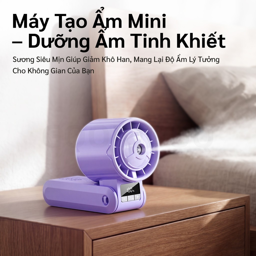 Quạt Phun Sương Turbo GOOJODOQ, 100 Tốc Độ, Pin 3600mAh (11.5H), Gió Mạnh,Xoay 180° điều chỉnh | BigBuy360 - bigbuy360.vn