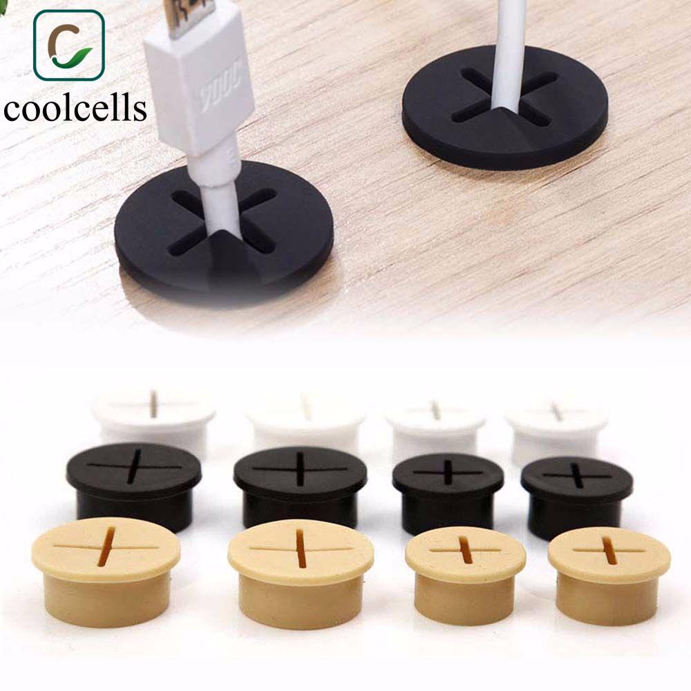 COOLCELLS Vỏ Lỗ Cáp Bàn Nhà Cho USB PC Bàn Máy Tính Để Bàn Tròn Máy Tính Để Bàn Linh Hoạt Dây Tổ Chứ