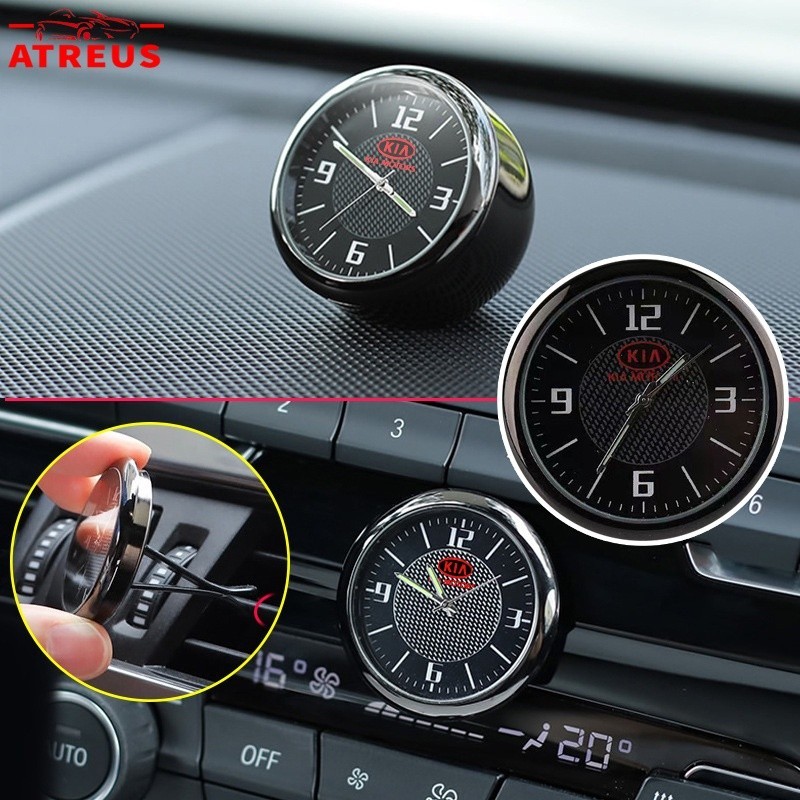 Xe KIA Mini Đồng Hồ Thạch Anh Dạ Quang Nội Thất Điều Khiển Trung Tâm Thông Hơi Đồng Hồ Trang Trí Cho