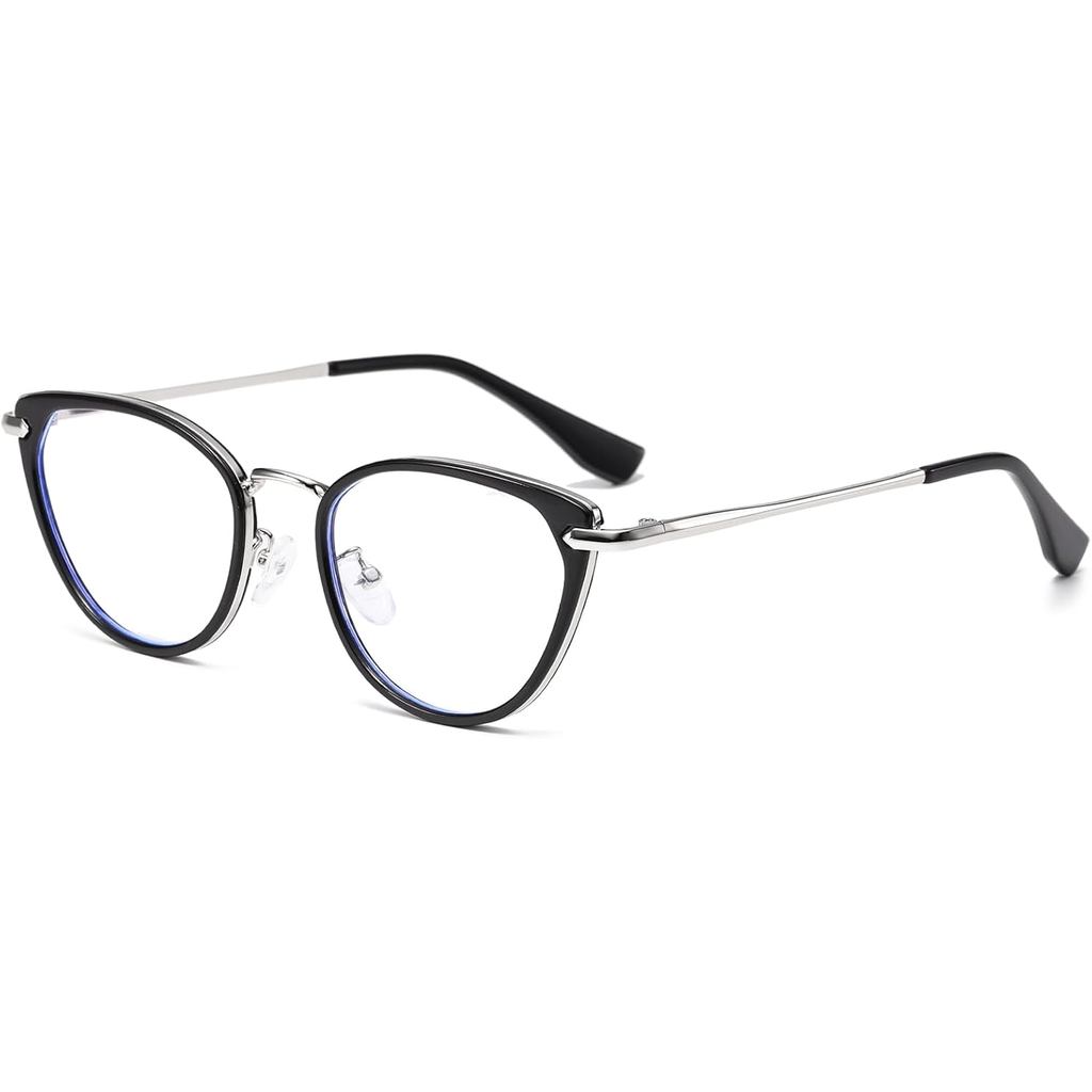 YAMEIZE Blue Light Blocking Glasses for Women Cat Eye Computer Eyeglasses Small Clear Cateye Anti Bl