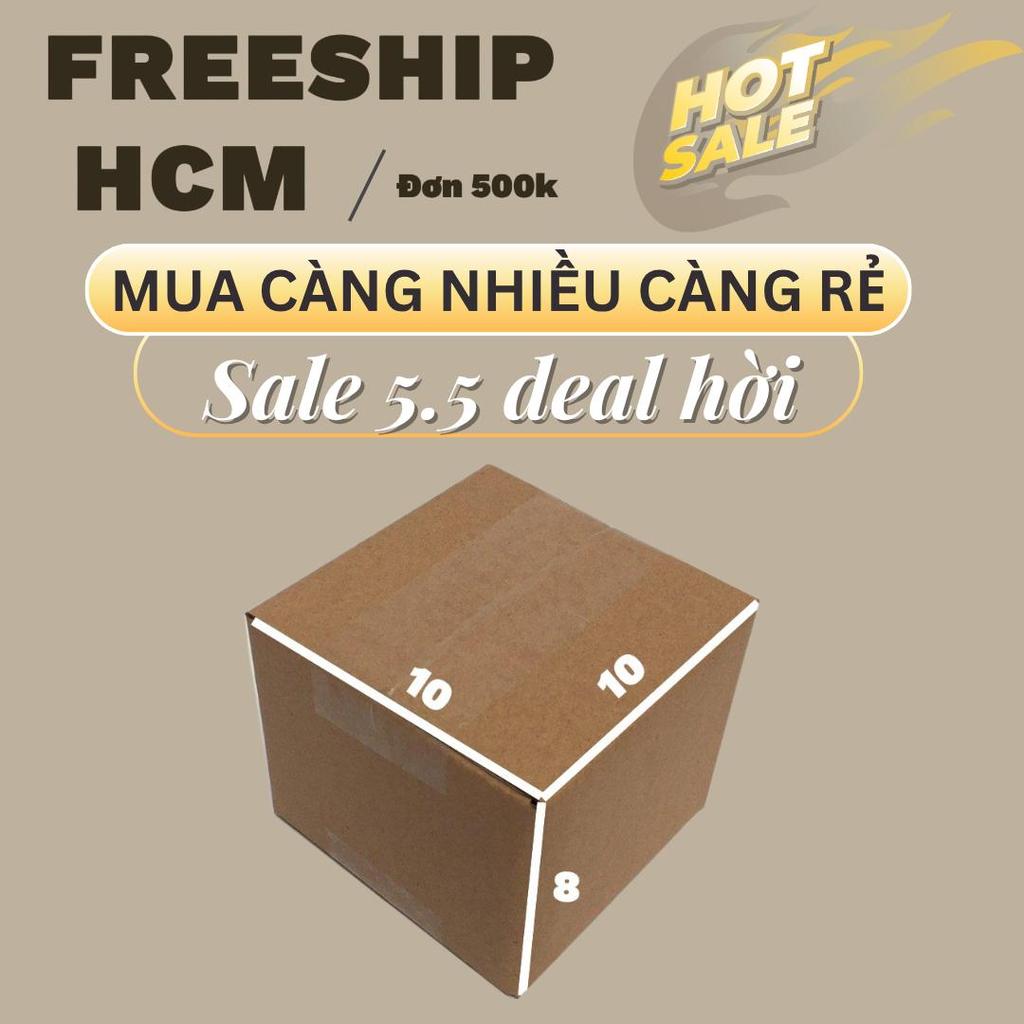 hộp carton 10x10x8 bộ 100 trơn không in
