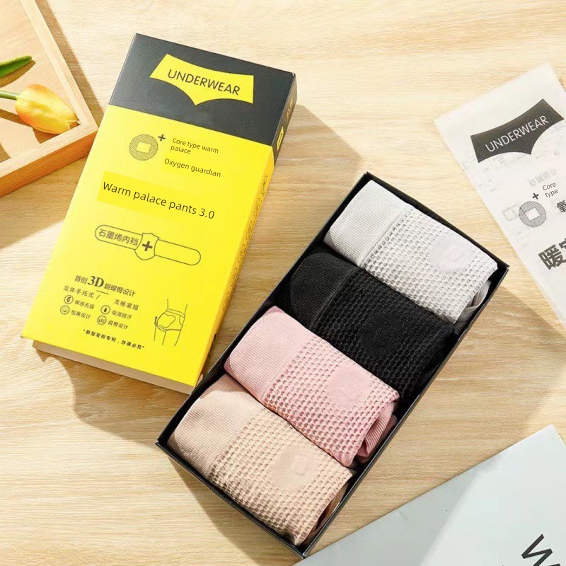 quần lót nữ không lộ viền quần độn hông Quần lót ôm bụng tổ ong 3.0 ấm bụng cho nữ quần tam giác nân