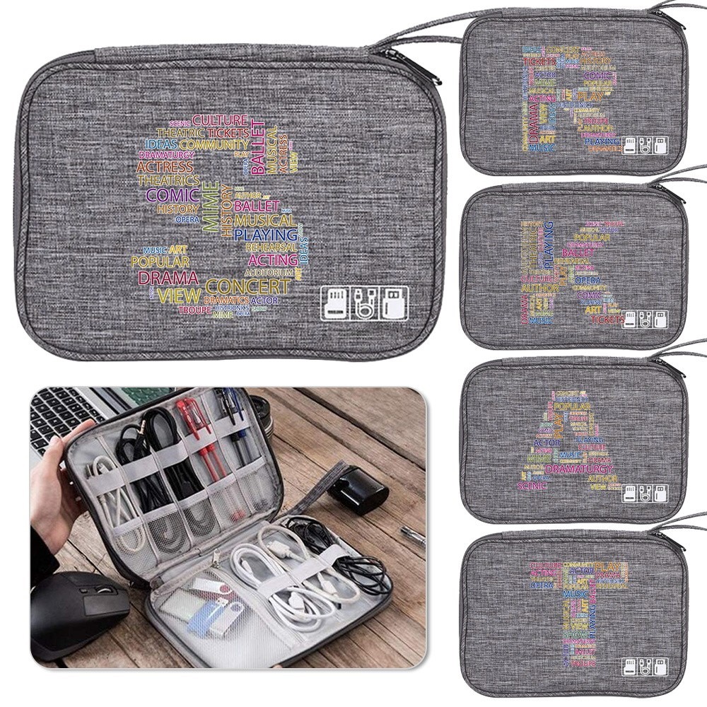 Data cable storage bag Multifunctional Travel Storage Bag with Zipper Portable Phone Charger Storage