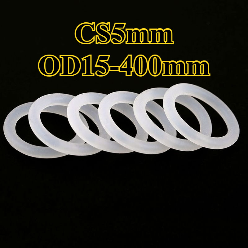 CS5mm * OD15-400mm Vòng cao su đàn hồi O-ring  Silicone trắng chuẩn food grade, seal kín nước, bền c