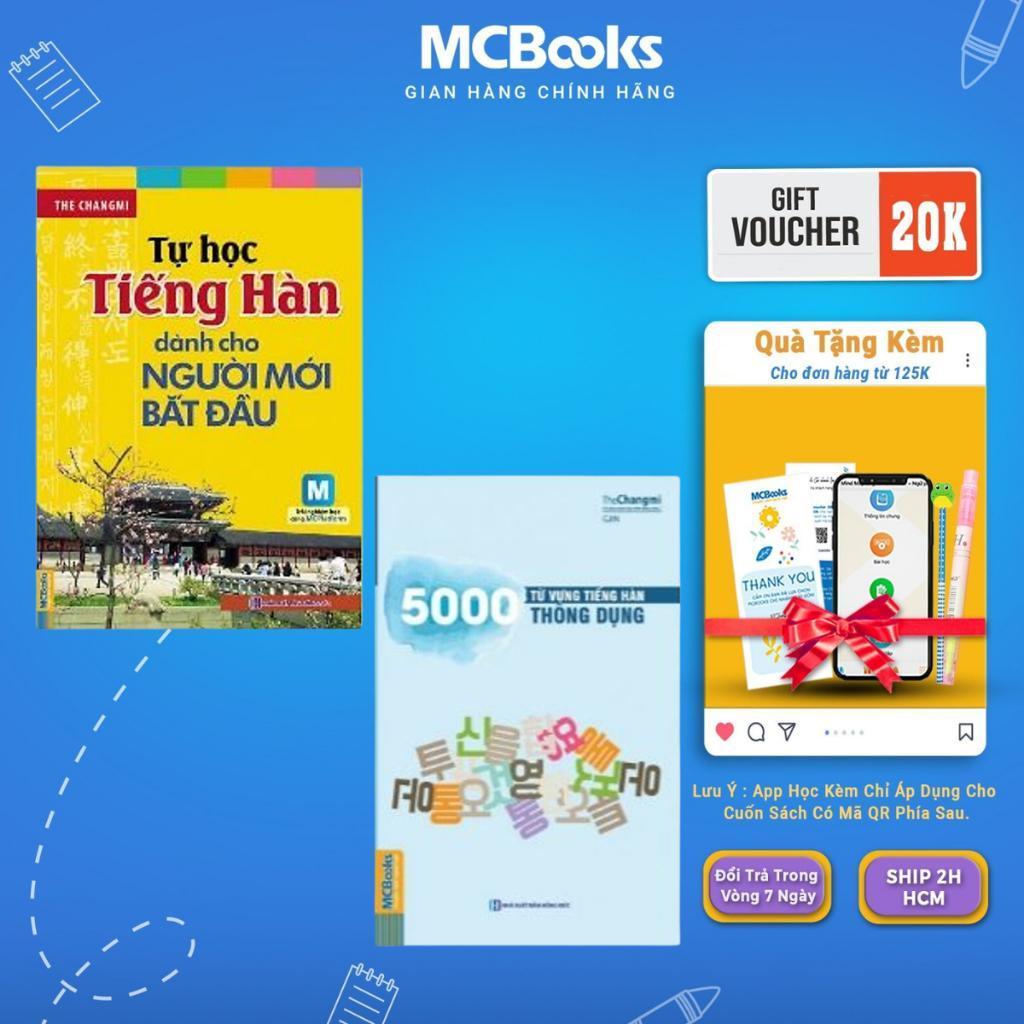 Sách - Tự Học Tiếng Hàn Dành Cho Người Mới Bắt Đầu + 5000 Từ Vựng Tiếng Hàn Thông Dụng - MCBooks